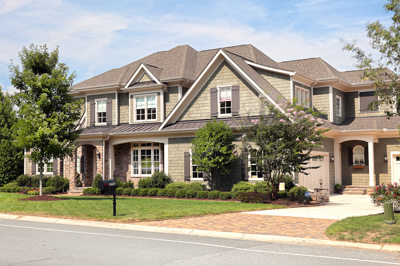 Real estate photo of a two-story home exterior